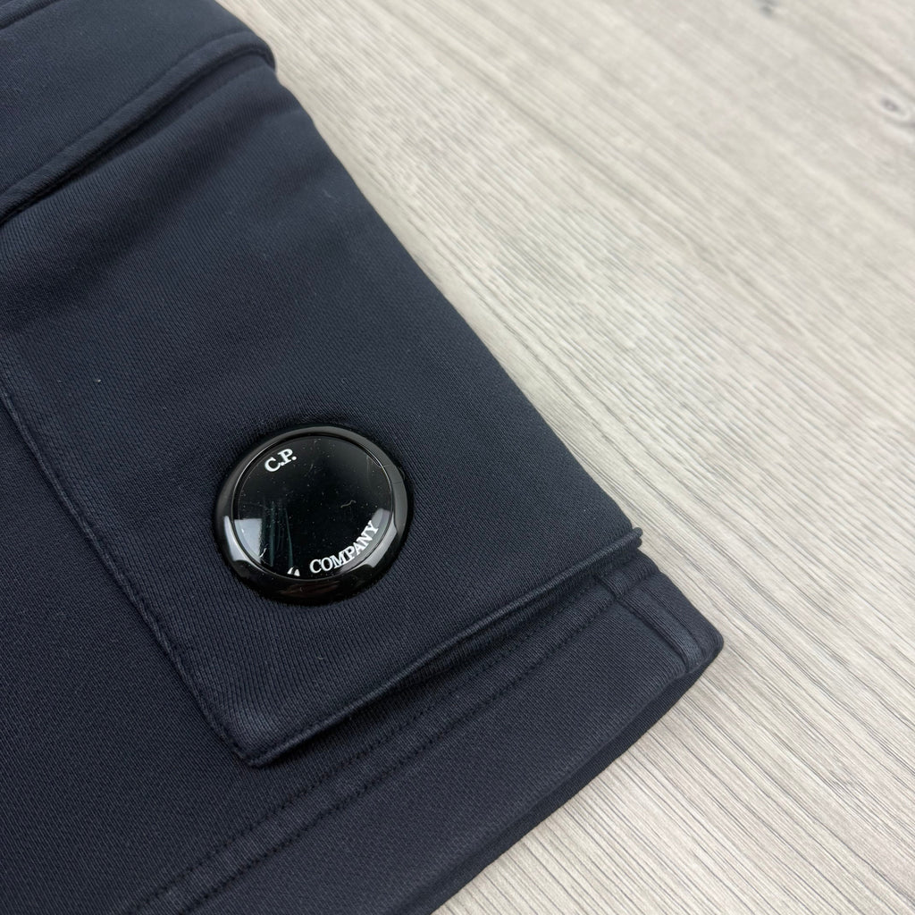 CP Company Raised Fleece Jersey Shorts - Navy