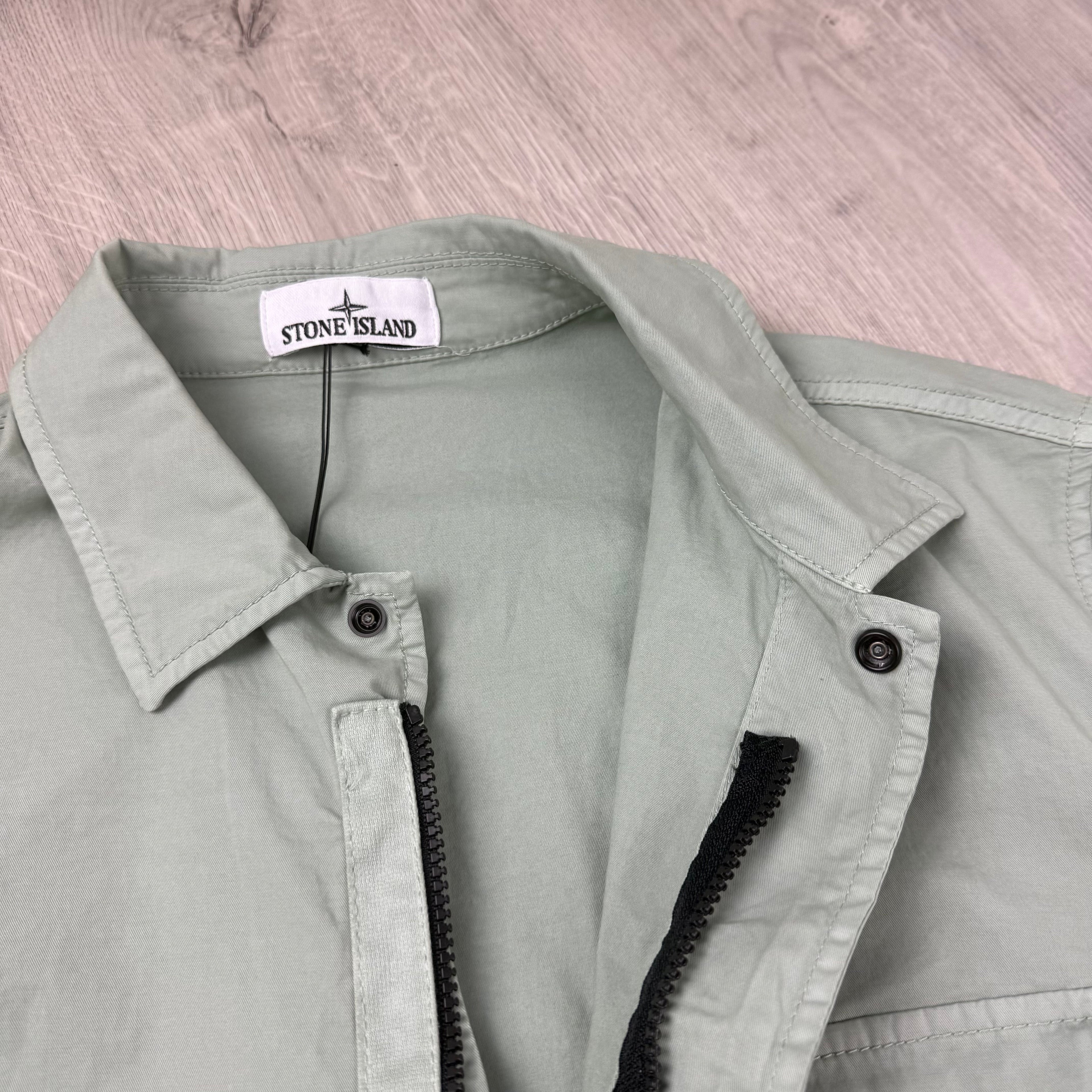 Stone Island Zip Overshirt - Sage