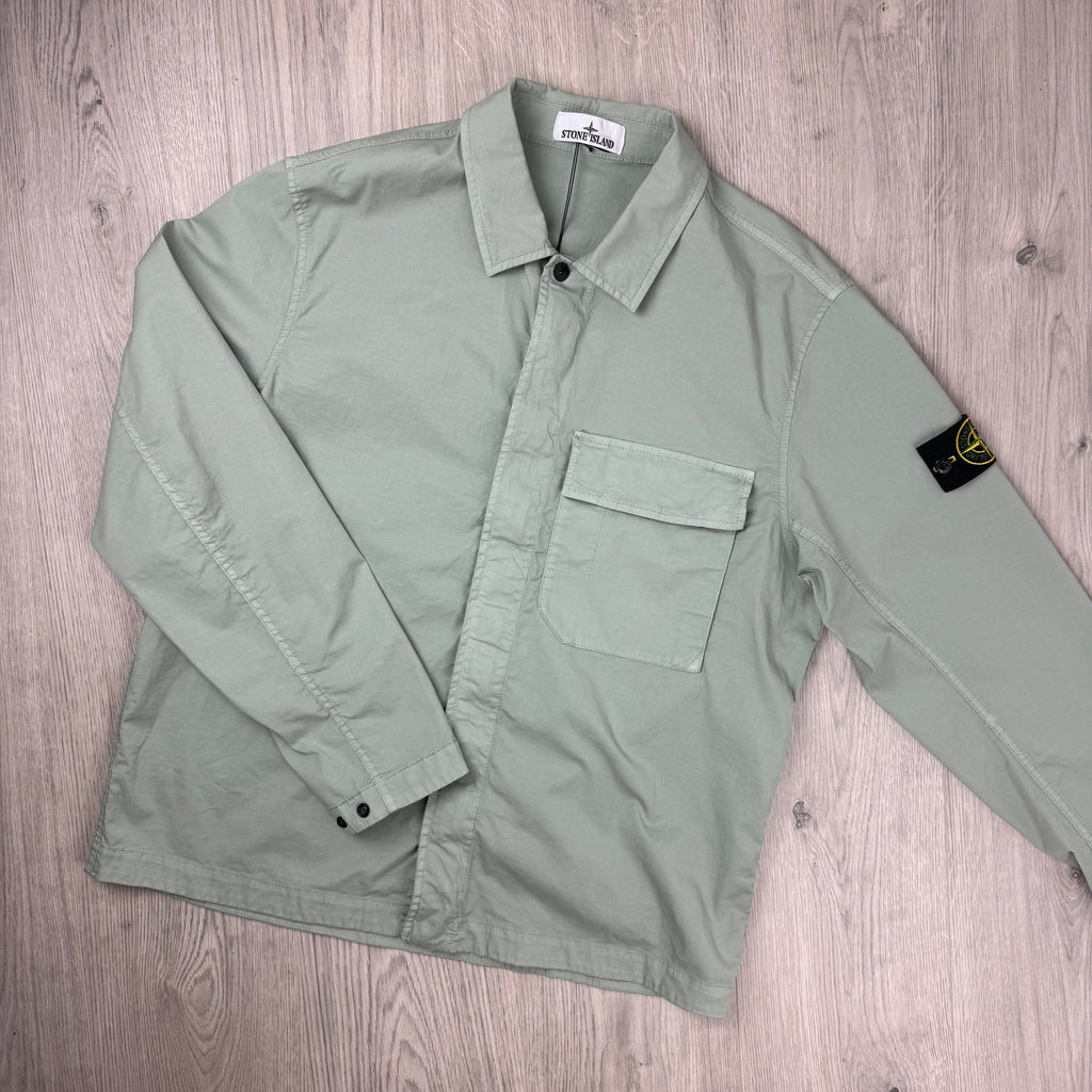 Stone Island Zip Overshirt - Sage