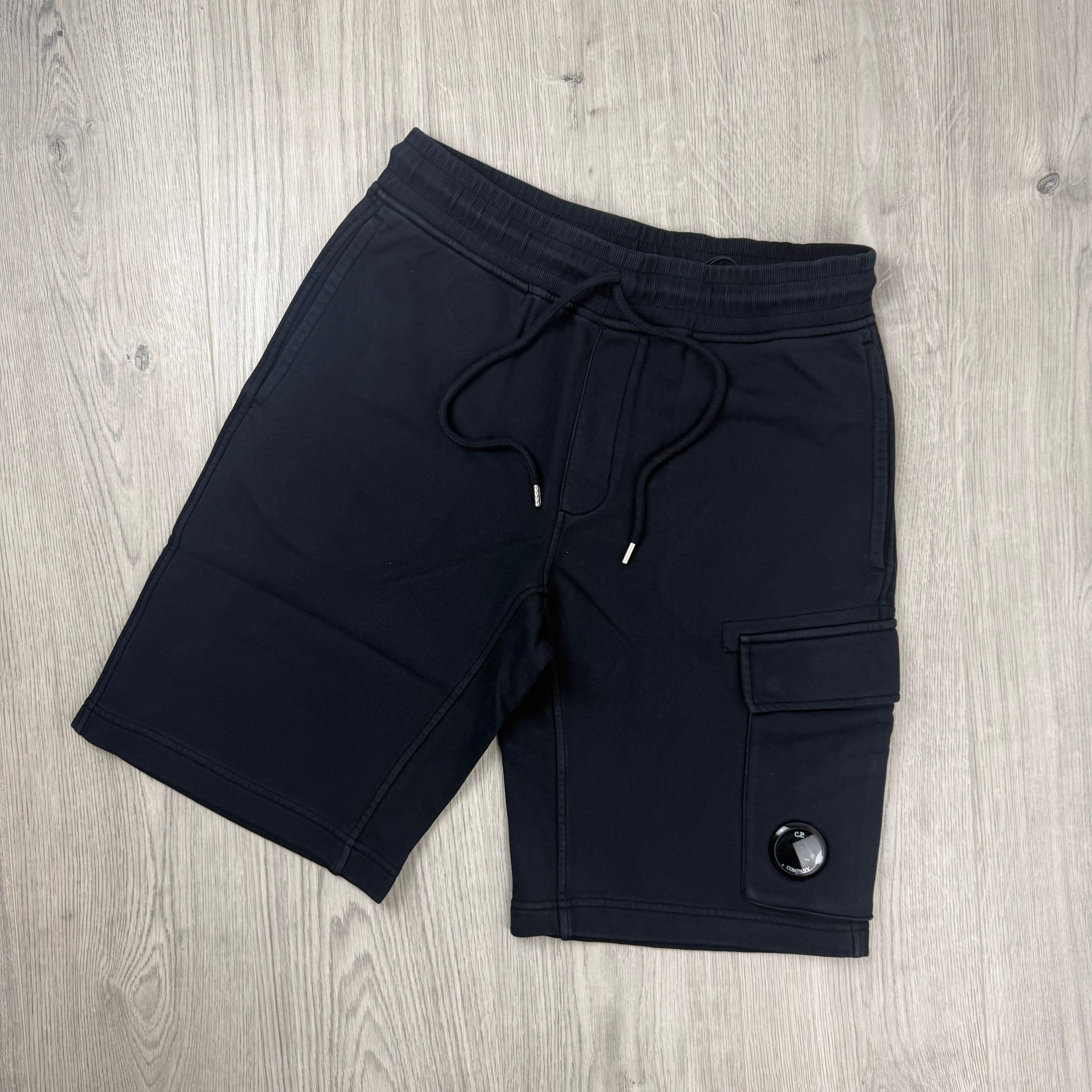 CP Company Raised Fleece Jersey Shorts - Navy